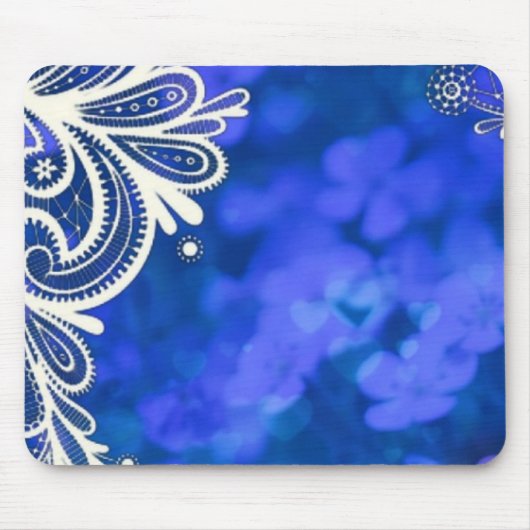 Böhmisch-bläulich-bläulich-weiße Spitze Mousepad (Vorne)