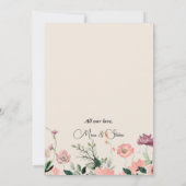 Böhmisch-Chic Blumenhochzeit danke Karte (Rückseite)