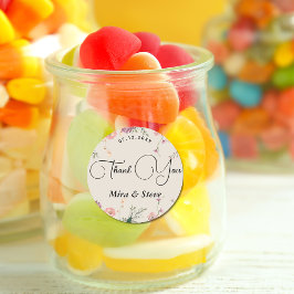 böhmisch-chic floral danke Ihnen Hochzeit Runder Aufkleber