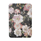 Böhmisch-Chic Rosa Blume dunkelblütig Badematte (Vorderseite Vertikal)