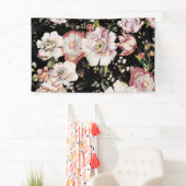 Böhmisch-Chic Rosa Blume dunkelblütig Banner (Insitu)