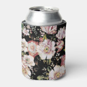 Böhmisch-Chic Rosa Blume dunkelblütig Dosenkühler (Kanne Vorderseite)