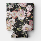 Böhmisch-Chic Rosa Blume dunkelblütig Dosenkühler (Vorderseite)