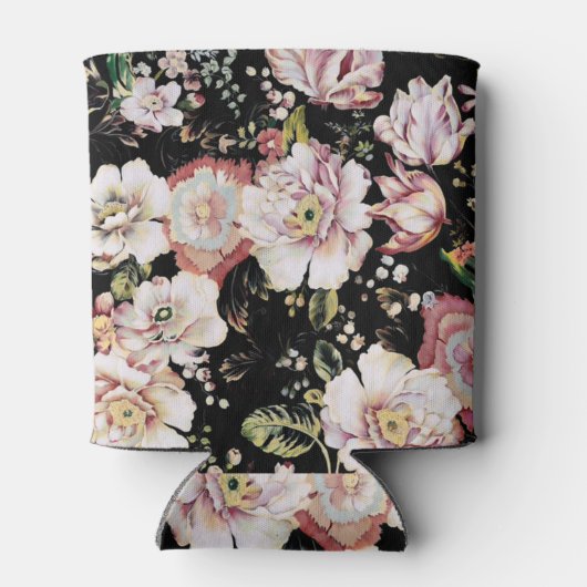 Böhmisch-Chic Rosa Blume dunkelblütig Dosenkühler (Rückseite)