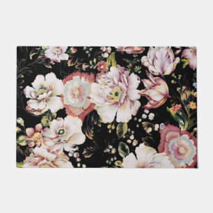 Böhmisch-Chic Rosa Blume dunkelblütig Fußmatte
