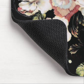 Böhmisch-Chic Rosa Blume dunkelblütig Mousepad (Ecke)