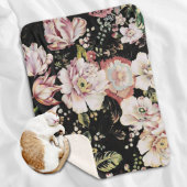 Böhmisch-Chic Rosa Blume dunkelblütig Sherpadecke