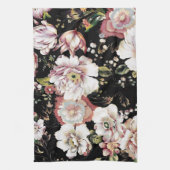böhmisch-französisch-schicke schwarze Blüte Geschirrtuch (Vertikal)