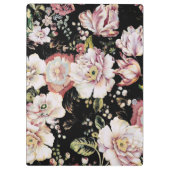 böhmisch-französisch-schicke schwarze Blüte Klemmbrett (Rückseite)