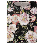 böhmisch-französisch-schicke schwarze Blüte Klemmbrett (Vorderseite)