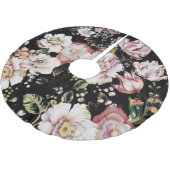 böhmisch-französisch-schicke schwarze Blüte Polyester Weihnachtsbaumdecke (Schrägansicht)