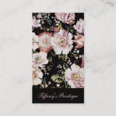 böhmisch-französisch-schicke schwarze Blüte Visitenkarte (Vorderseite)