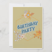 Böhmisch-Groovy Stil b-Tag Vintage Aussehen Einladung (Rückseite)