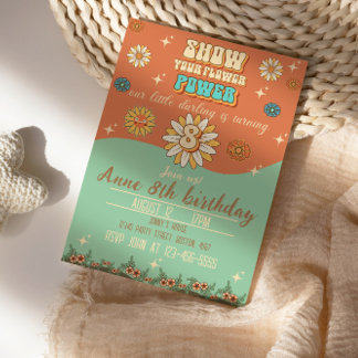 Böhmisch-Groovy Stil Retro 8. Geburtstag Einladung