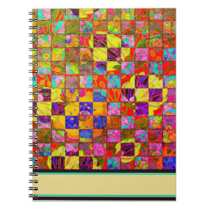 böhmisch kariert floral notizblock
