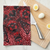 Böhmisch-marokkanischer Maroon-Borgade-Mandala Küchentuch (Viertel Falte)