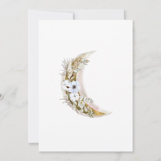 Böhmisch-rosa Hochzeitseinladung zum mystischen Mo Einladung (Rückseite)