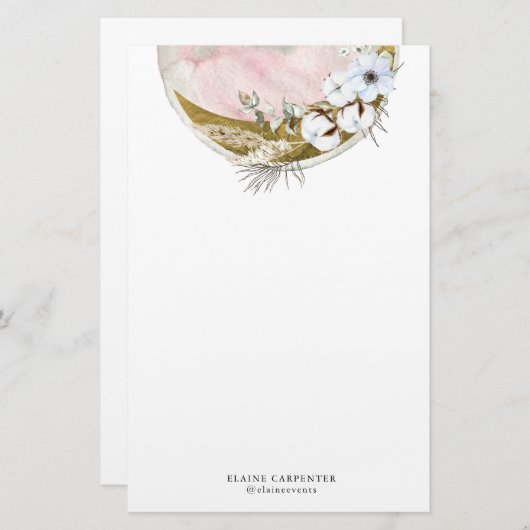 Böhmisch-rosa-Vollmondpapier Briefpapier (Vorne/Hinten)