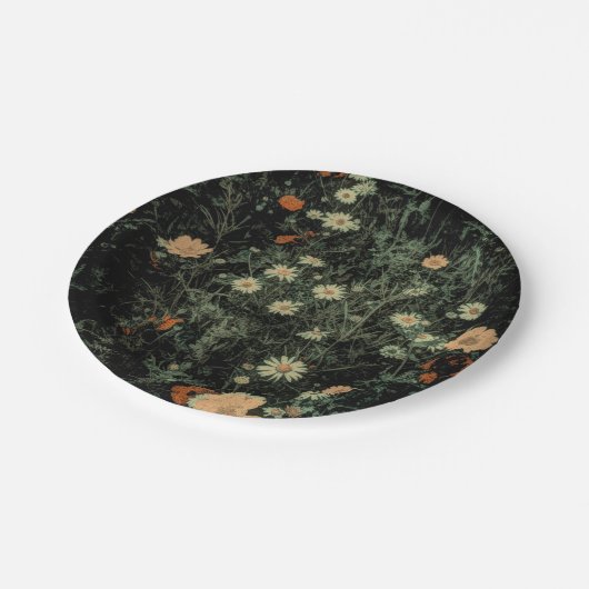 Böhmisch-Schwarze Wildblume Pappteller (Schrägansicht)