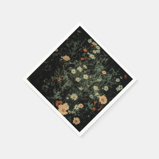 Böhmisch-Schwarze Wildblume Serviette (Ecke)