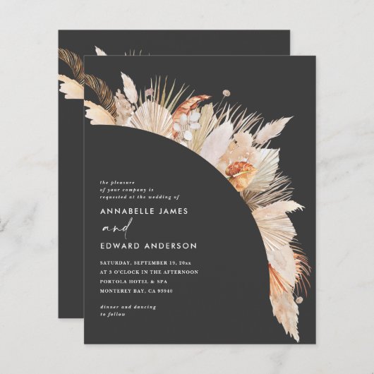 Böhmisch-Terrakotta Pampas Gras Hochzeit (Vorne/Hinten)