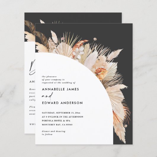 Böhmisch-Terrakotta Pampas Gras Hochzeit (Vorne/Hinten)