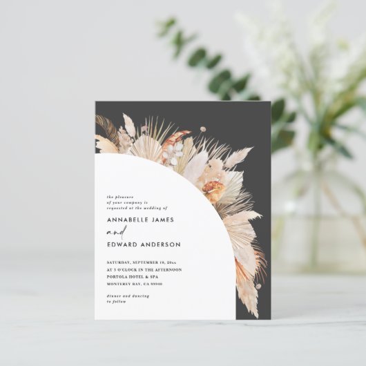 Böhmisch-Terrakotta Pampas Gras Hochzeit (Stehend Vorderseite)