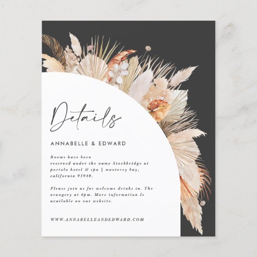 Böhmisch-Terrakotta Pampas Gras Hochzeit (Rückseite)