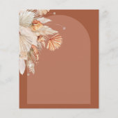 Böhmisch-Terrakotta Pampas Gras Hochzeit Flyer (Hinten)