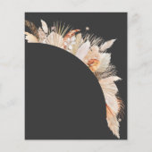 Böhmisch-Terrakotta Pampas Gras Hochzeit Flyer (Hinten)