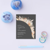 Böhmisch-Terrakotta Pampas Gras Hochzeit Flyer (Einzeln)