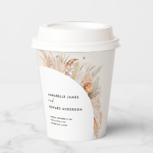 Böhmisch-Terrakotta Pampas Gras Hochzeit Pappbecher