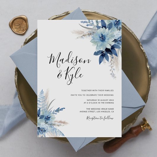 Böhmische Blütenhochzeit Einladung