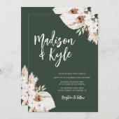 Böhmische Hochzeit im Herbst Pampas Einladung (Vorne/Hinten)