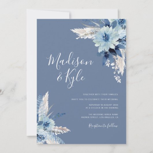 Böhmische Hochzeit mit blühenden Blumen Einladung (Vorderseite)