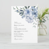 böhmische Hochzeitsfeier mit blühenden Blumen Einladung (Stehend Vorderseite)