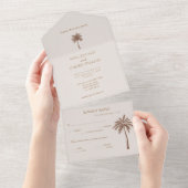 Böhmische Palmenhochzeit All In One Einladung (Abreißen)