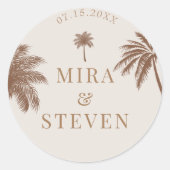 Böhmische Palmenhochzeit Runder Aufkleber (Vorderseite)