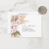 Böhmische Pampas-Gras-Hochzeit sparen das Datum Mitteilungskarte (Vorderseite/Rückseite Beispiel)