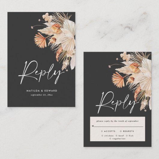 Böhmische Pampas-Gras-UAWG Mitteilungskarte (Vorne/Hinten)