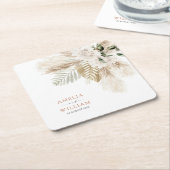 Böhmische Pampasgras Hochzeit Rechteckiger Pappuntersetzer (angewinkelt)