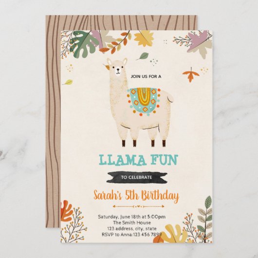 Böhmische Party Einladung (Vorne/Hinten)