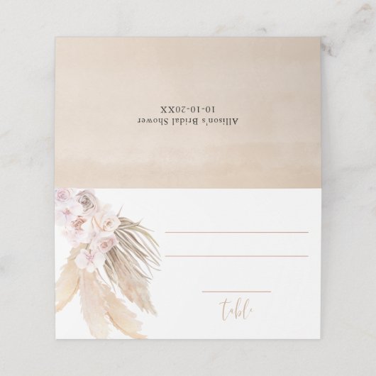 Böhmische Platzkarte Pampas Gras (Außenseite Aufgefaltet)