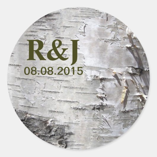 böhmische Rustikale Baumrinde Runder Aufkleber (Vorderseite)