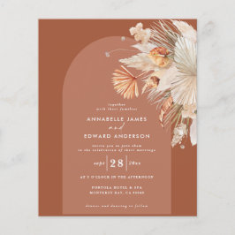 Böhmische Terracotta Pampas Hochzeit einladen Flyer