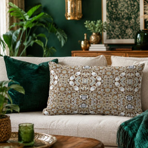 böhmische Vintage Mode silber schwarz und gold Lendenkissen