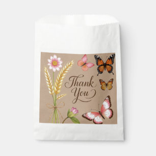 Böhmische Wildblumen, Schmetterlinge, Weizenhalme Geschenktütchen