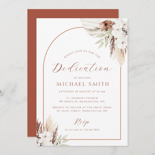 Böhmischer Bogen - Moderne Widmungseinladung Einladung (Vorne/Hinten)