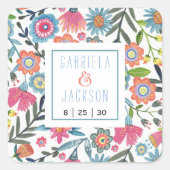 Böhmischer Böhmersticker für Wasserfarben Quadratischer Aufkleber (Vorderseite)