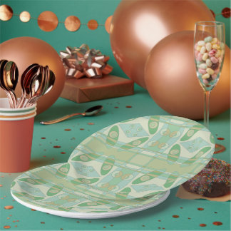 Böhmischer Chintz neue grüne Olive Pappteller